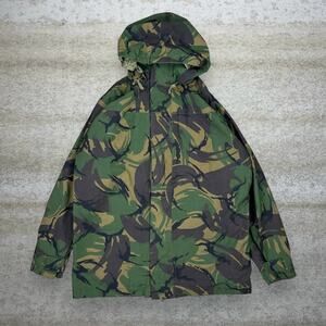 Vintage Military Camo Jacket Water Proof Hooded Woodland Full Zip 90s